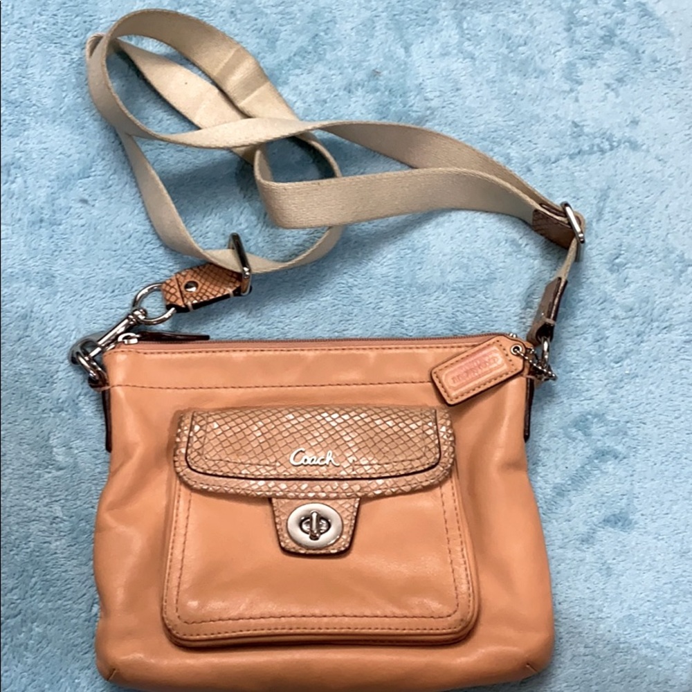 Coach leather orange crossbody bag